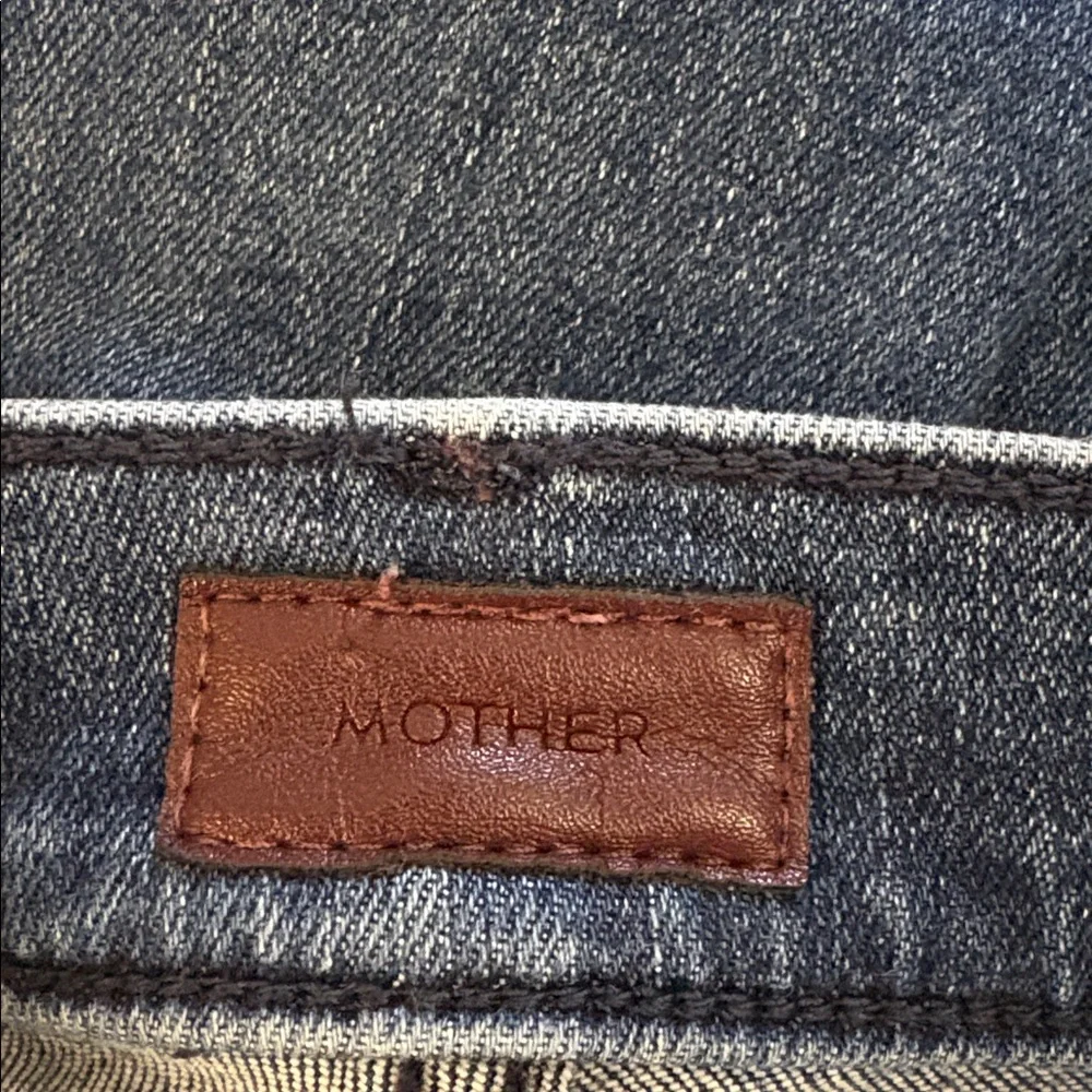 MOTHER Hustler Patch Pocket Ankle Fray Out For The Evening Medium Blue Size 27